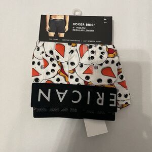 AMERICAN EAGLE Boxer Brief 6” Inseam Underwear Medium Snowman NEW Winter White